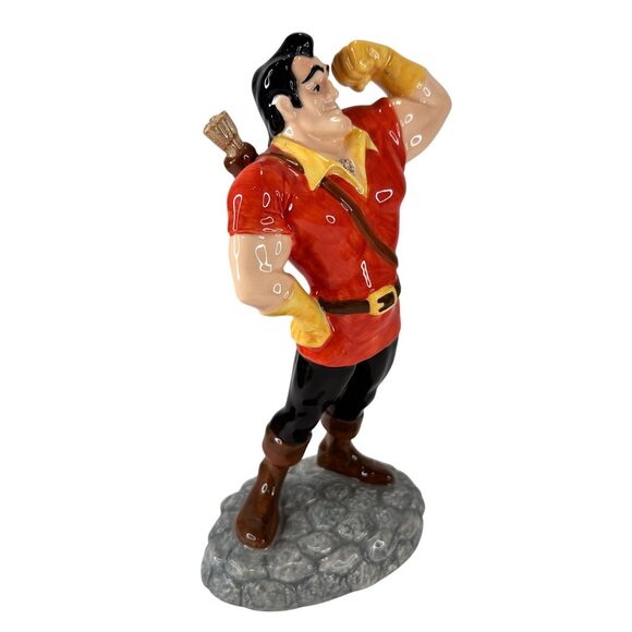 Disney Gaston Beauty and The Beast Villain Vintage Ceramic Figurine‎ 8.5" Tall - Picture 5 of 14
